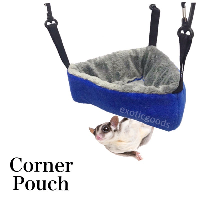 CORNER POUCH SUGAR GLIDER DI SUDUT KANDANG MODEL SEGITIGA TEMPAT TIDUR SUGAR GLIDER SLEEPING GLIDER