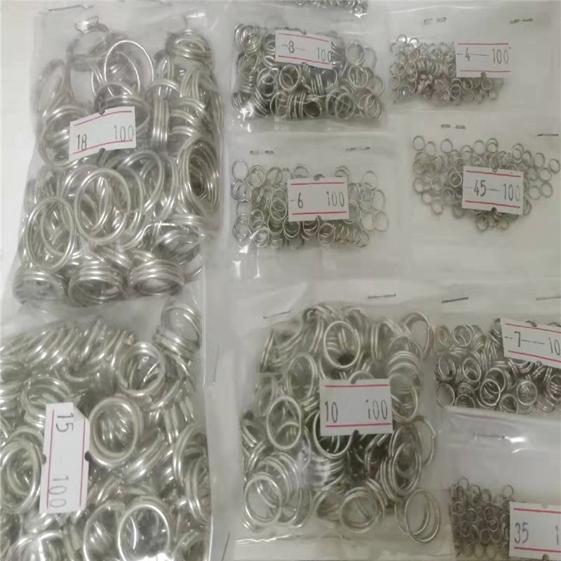 50Pcs Fishing Ring Split Ring Rolling Swivel Ikan Kail Ring Connecting Ring Umpan Pancing Bait Lure