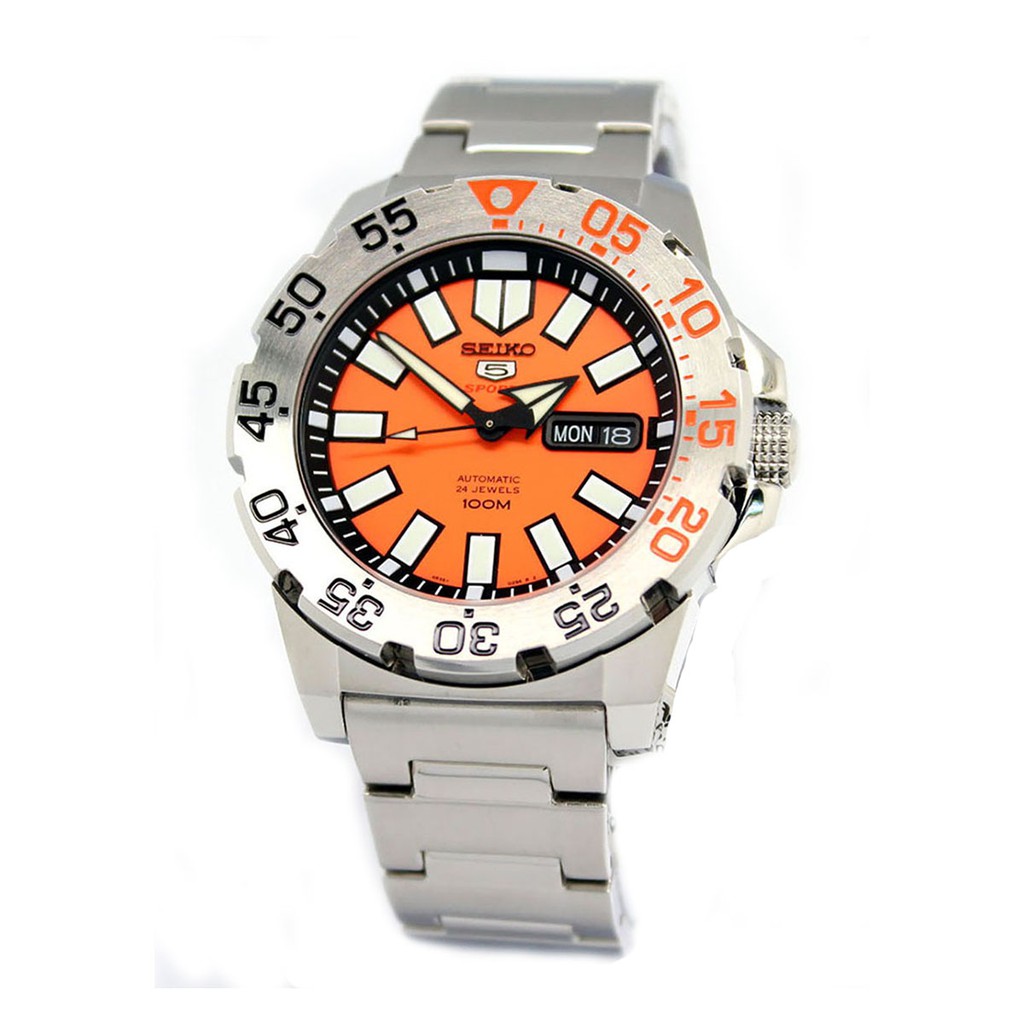 Seiko 5 Sports SRP483K1 Automatic Orange Dial | Jam Pria SRP483
