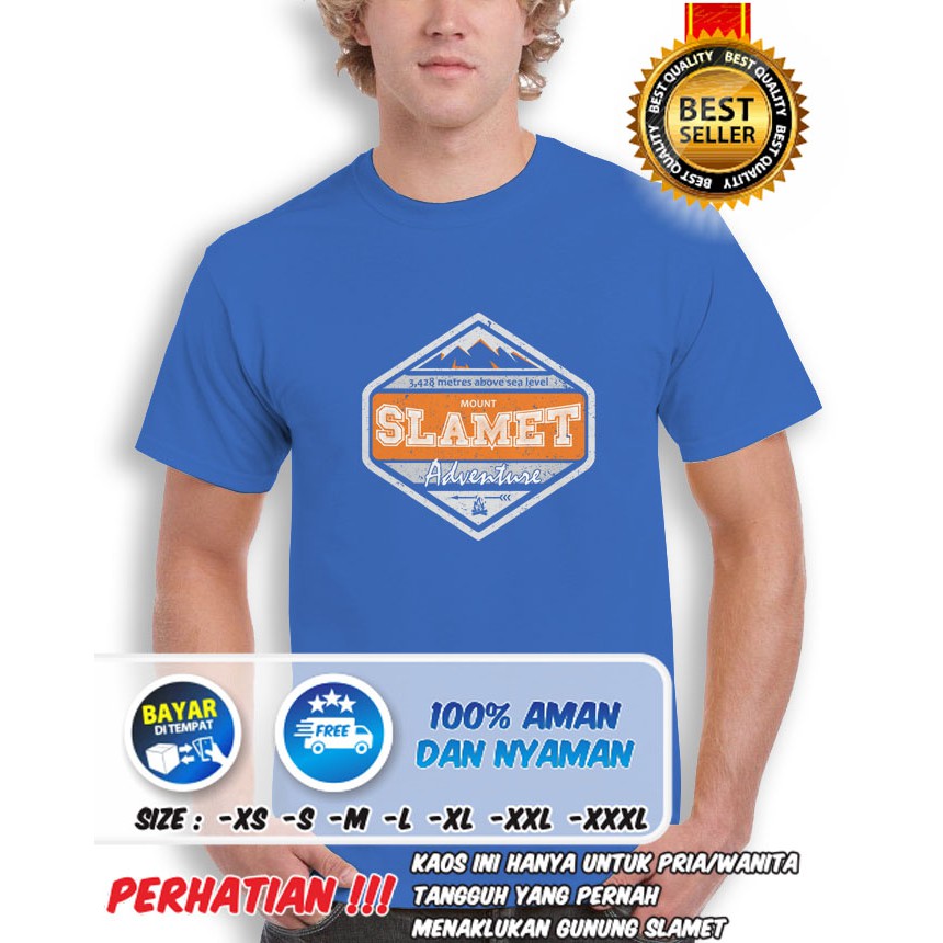 KAOS ADVENTURE PRIA - PENDAKI - OUTDOOR - BAJU DISTRO - GUNUNG SLAMET - LBSK OUTSHIRT  (190714)