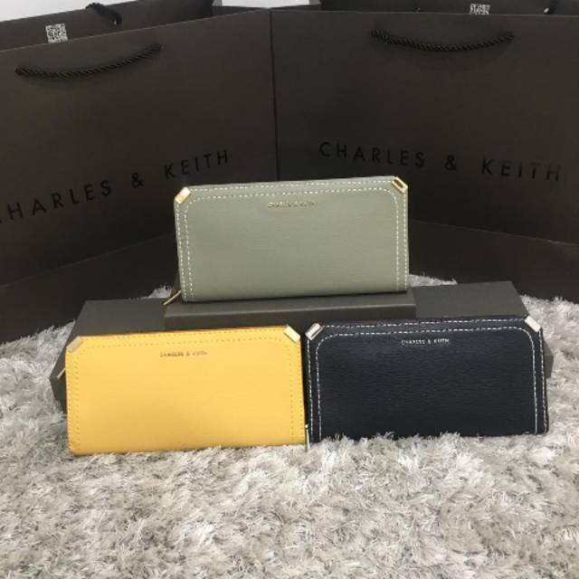 ck metal edged long wallet