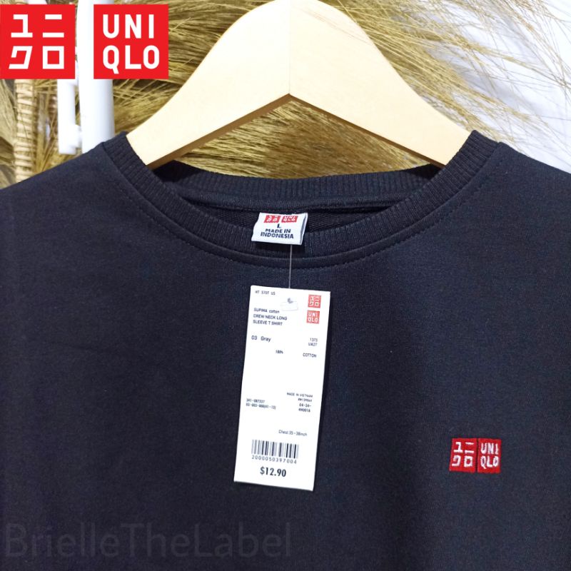 [UNIQLO] Sweater Uniqlo Unisex/ Crewneck Uniqlo/ Sisa ekspor original-Hitam
