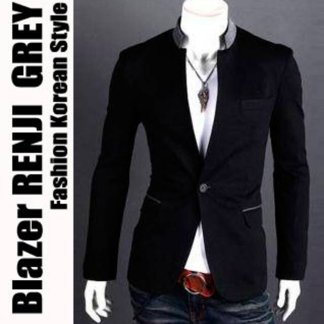 [Bonus Cover Jas] Blazer Renji Grey Slimfit Korean Style Casual Santai Gaul