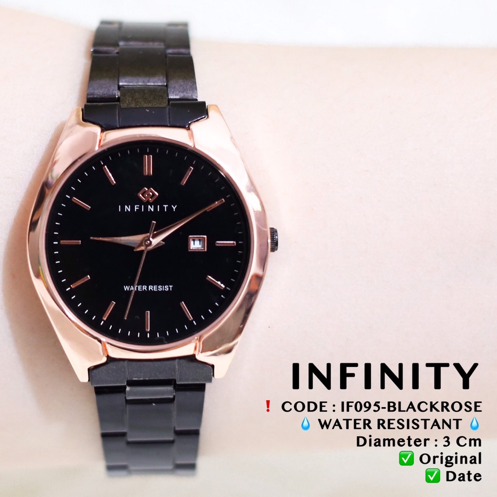 Jam tangan rantai Infinity Original Pria / wanita  anti air tanggal aktif free box free dan batere IF050 IF051