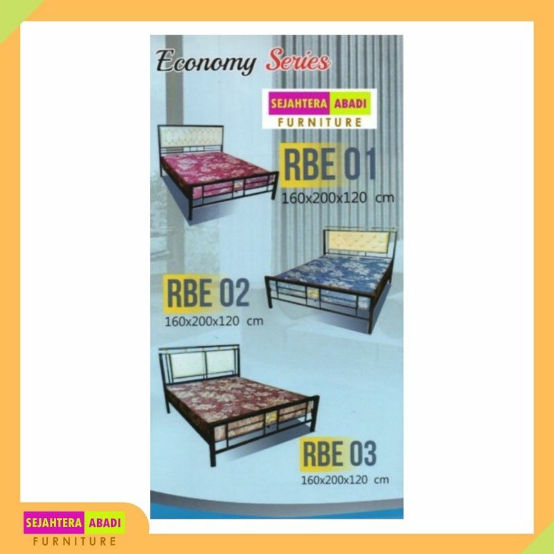 Ranjang besi spinno, brass bed minimalis murah uk. 160x200 non matras ranjang besi centiro dipan bes