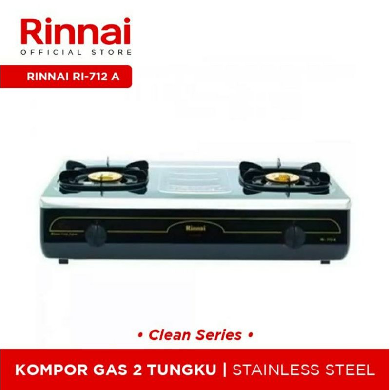 Kompor Gas Rinnai RI 712 A Top Plate Buka Tutul Api Besar Api Lilin Kompor Stainless Rinnai 712A Kompor Rinnai RI712A