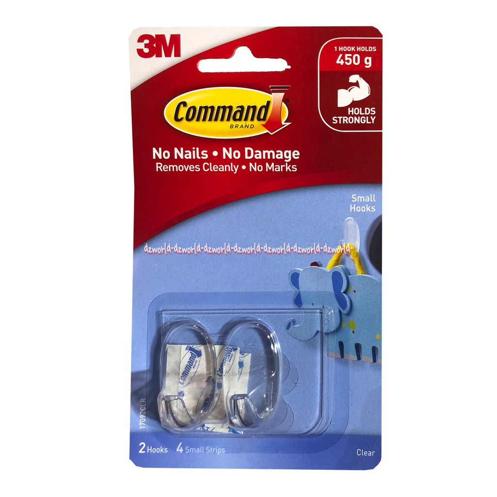 3M Command No Nail Hook Gantungan kecil Double Tip Isi 2 Small Hook