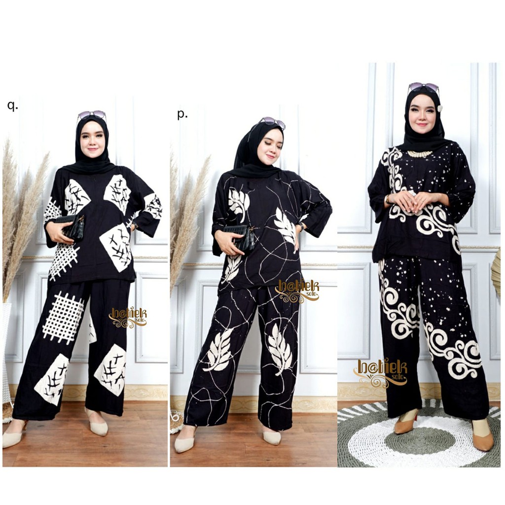 Baju Setelan Celana Panjang Batik Bahan Bagus Nyaman Diapakai||Set CP Malaman Purbo