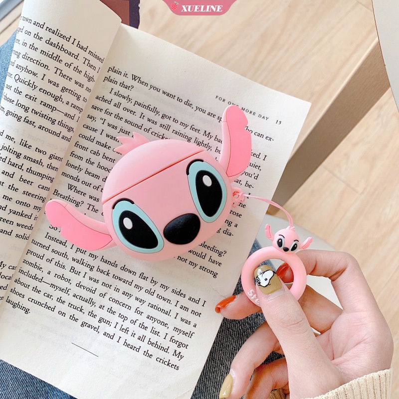 Casing Soft Case Silikon Motif Kartun Stitch Untuk AirPods 1 2