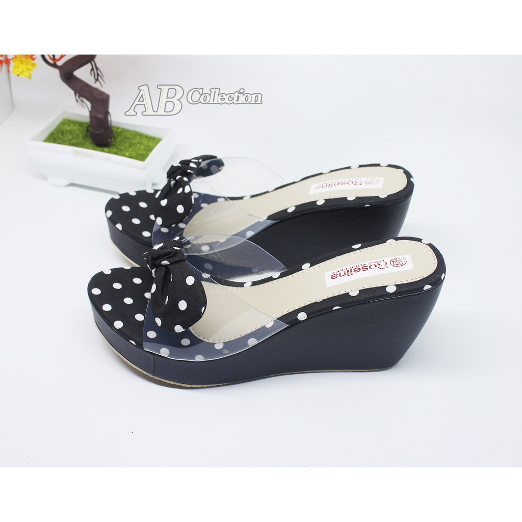 Sandal Wedges Wanita Polkadot Terbaru Sandal Wanita wedges Sandal Wedges Murah