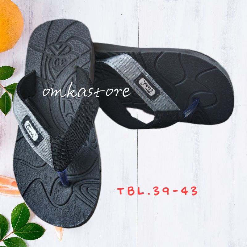 SENDAL JEPIT COWOK  SENDAL PRIA KANVAS BISBAN KAIN