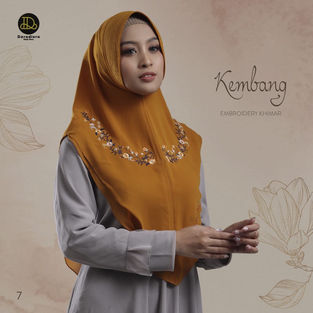 Jilbab Instan Khimar Mini Kembang Embroidery Bordir Ori Daradiora-2