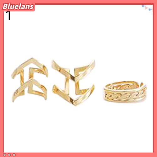 3pcs / Set Cincin Knuckle Midi Model Terbuka Desain Panah Hollow Untuk Wanita