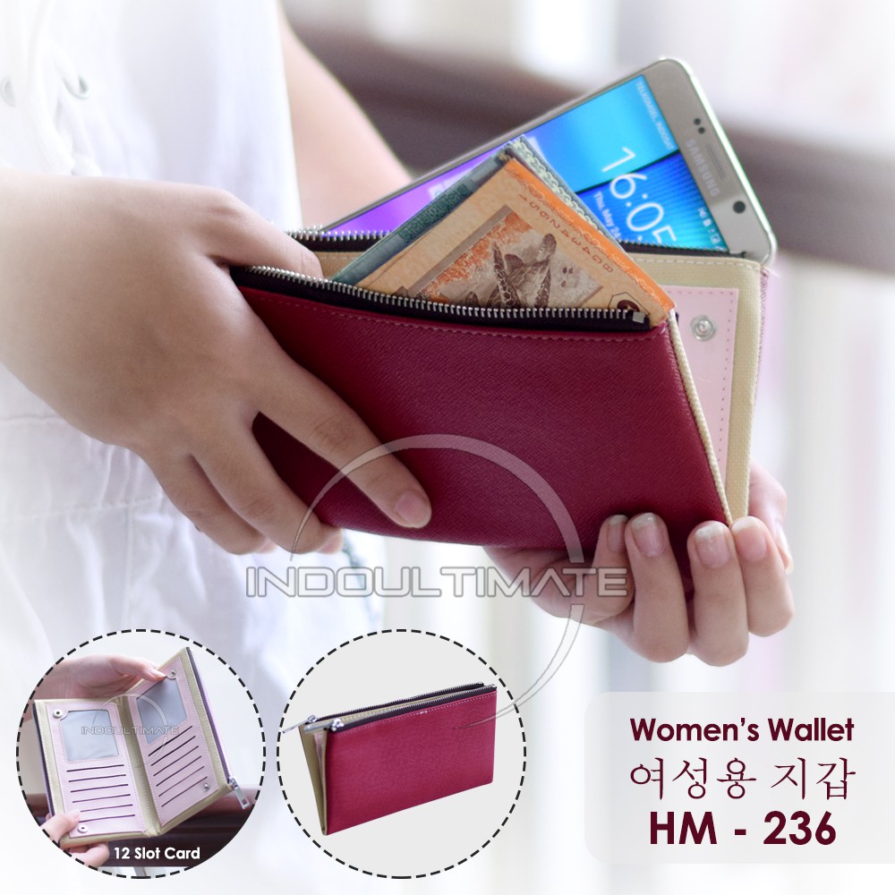 Ultimate Dompet Wanita HM236  Dompet Cewek Kartu ATM Panjang Kulit Import Murah Lucu Korea Import