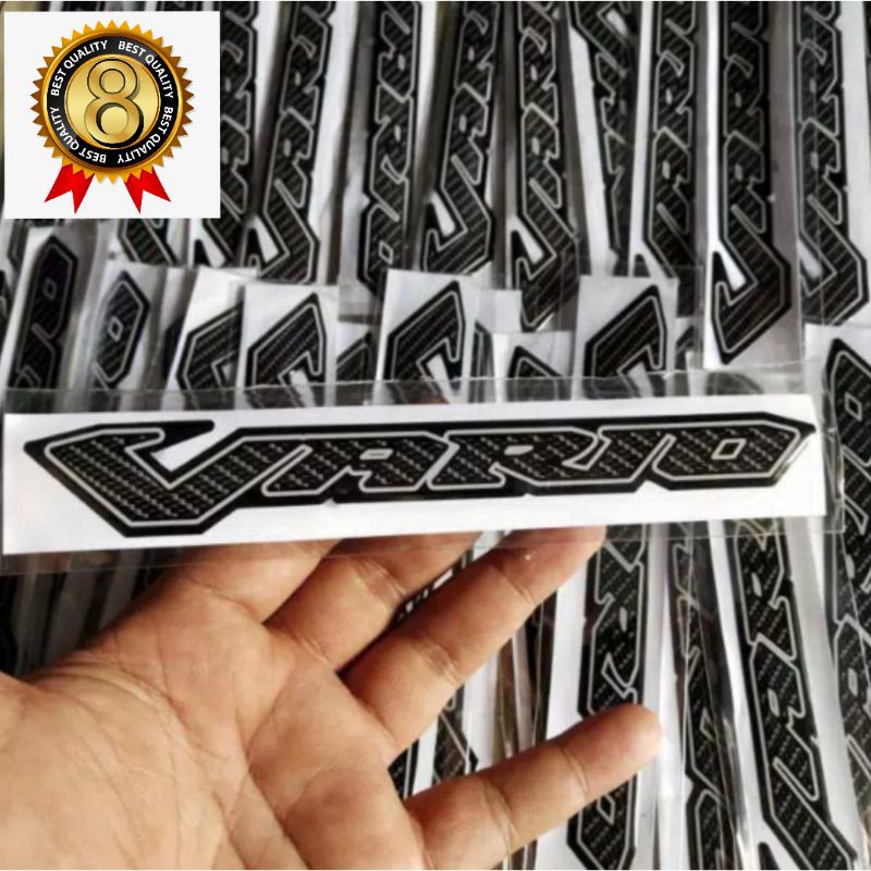 Sticker Timbul Emblem 3d Vario Karbon Hitam