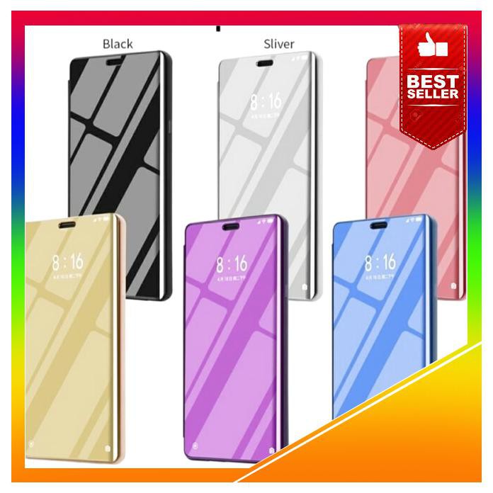 Acc Hp Oppo Reno 4 Pro Flip Cover Mirror Clear View Wallet Casing Dompet
