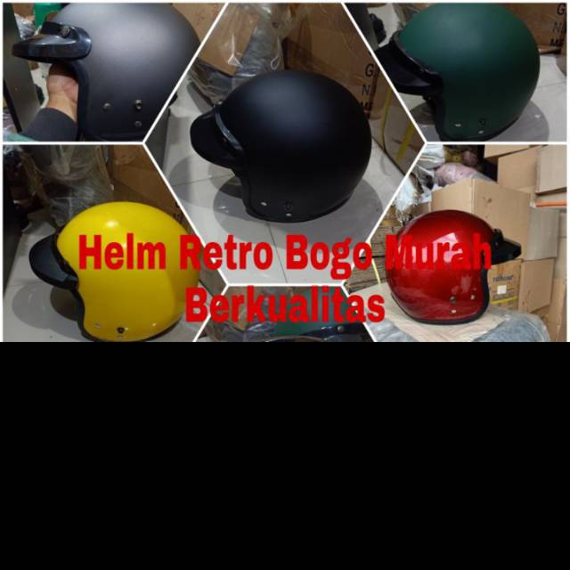 HELM BOGO DEWASA POLOS BLACK Doff Red Grey Glosy Polos