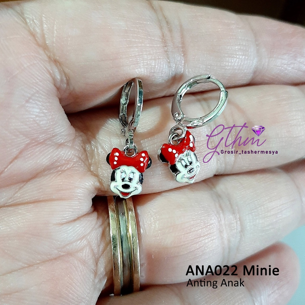 Anting Anak Miky Minie Klip Gold Plated Jewelry Perhiasan fashion Import Premium Anti karat Aman dan Cocok untuk anak-anak dan remaja ana022 GTHM