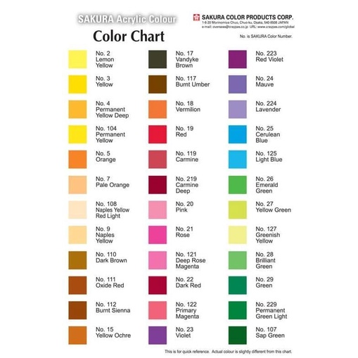 

SAKURA ACRYLIC PAINT 75 ML