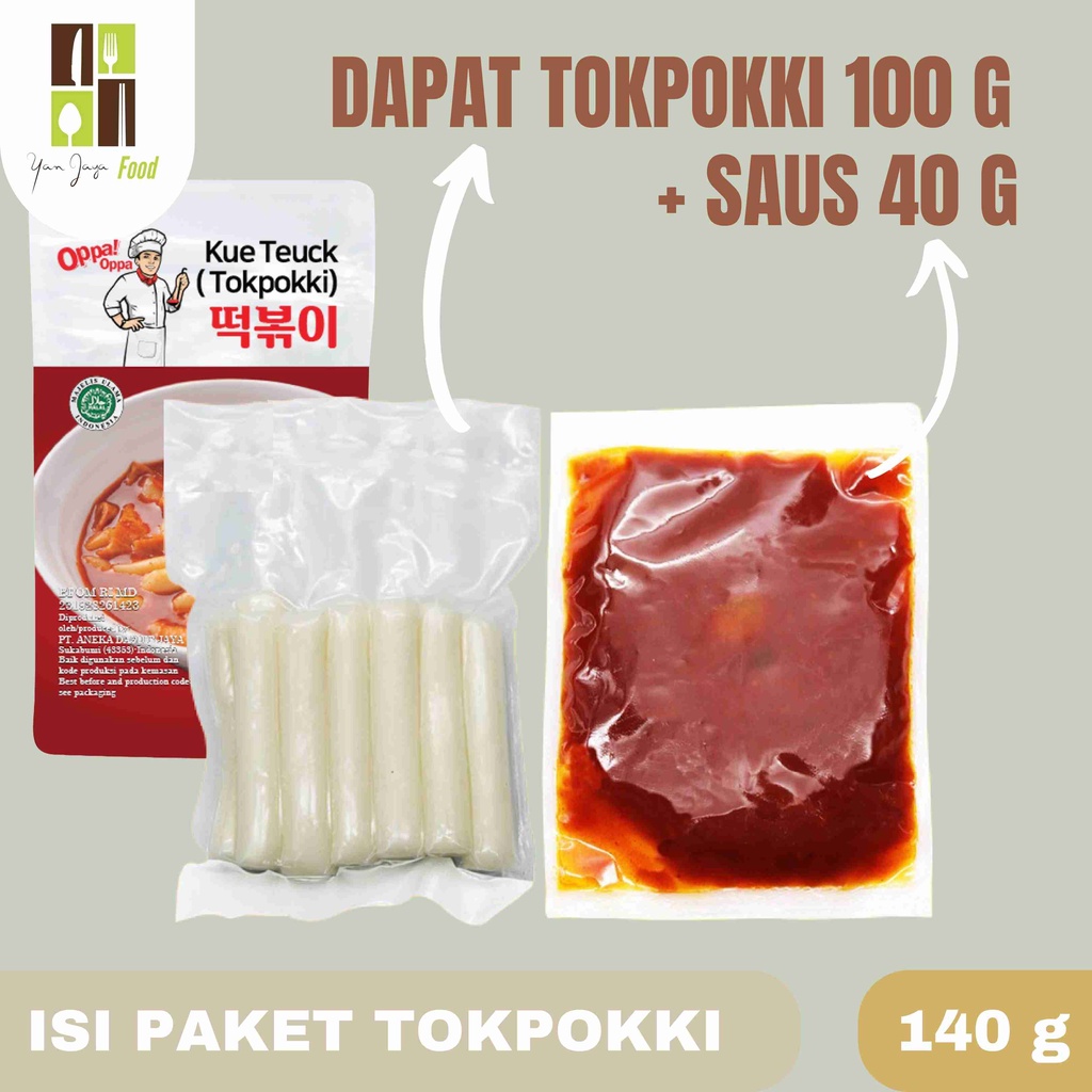 TTEOKBOKKI TOPOKKI PAKET 100 GR DAN SAUS 40 GR