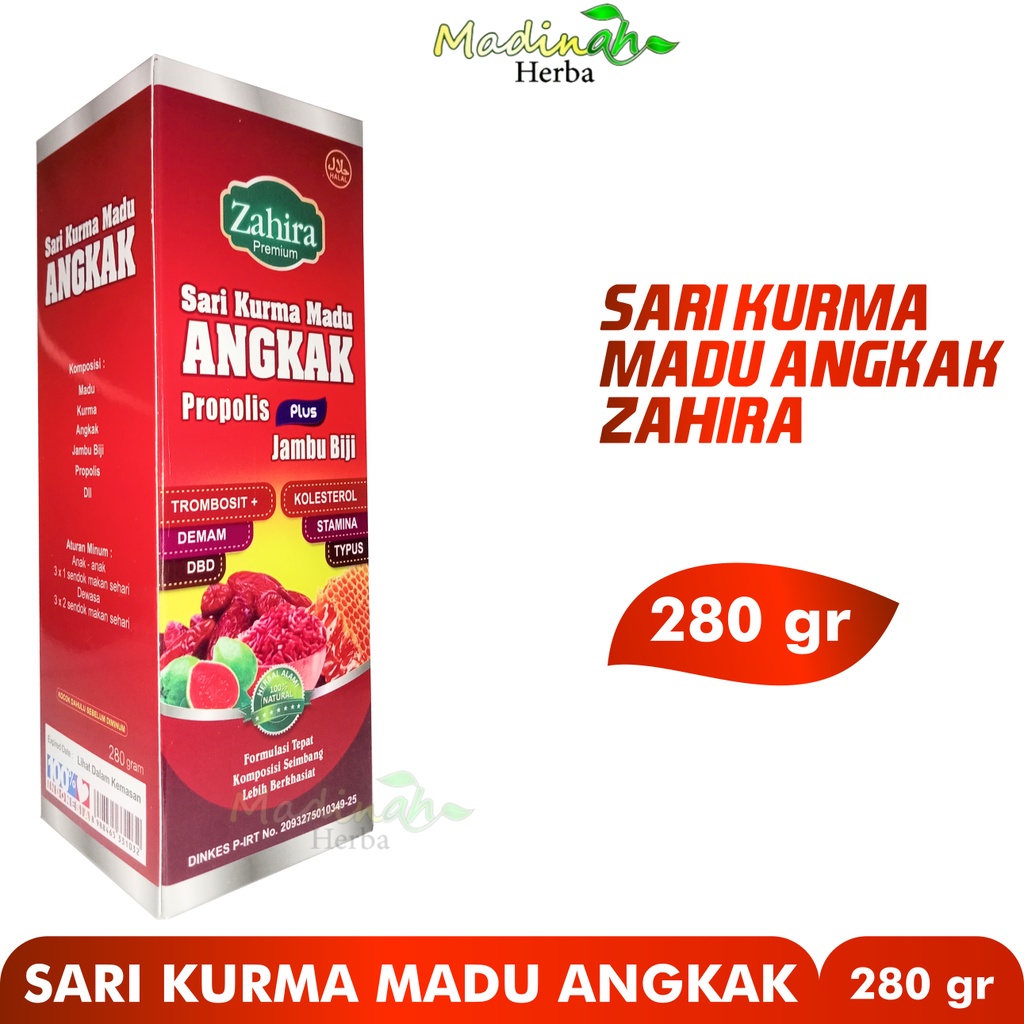 Sari Kurma Angkak Jambu Biji Plus Propolis Menaikkan Trombosit dan Menurunkan Demam Zahira 280 gr