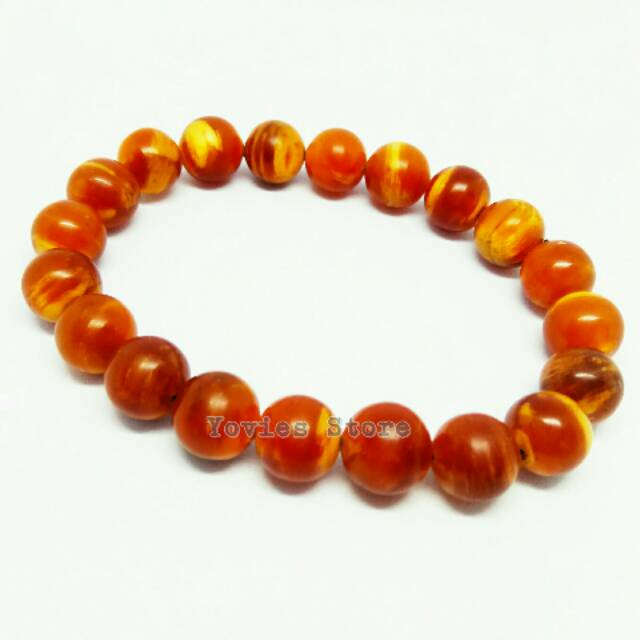 Gelang Damar Getah Kayu Pinus Super Tembus Cahaya 10 mm