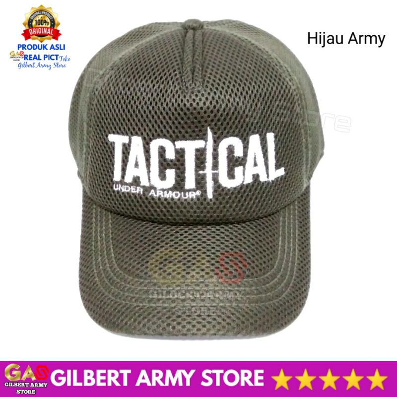 GILBERT ARMY STORE- Topi Pria Tactical - Topi Militer Tni Indonesia-Topi Jaring Hijau Tactical murah