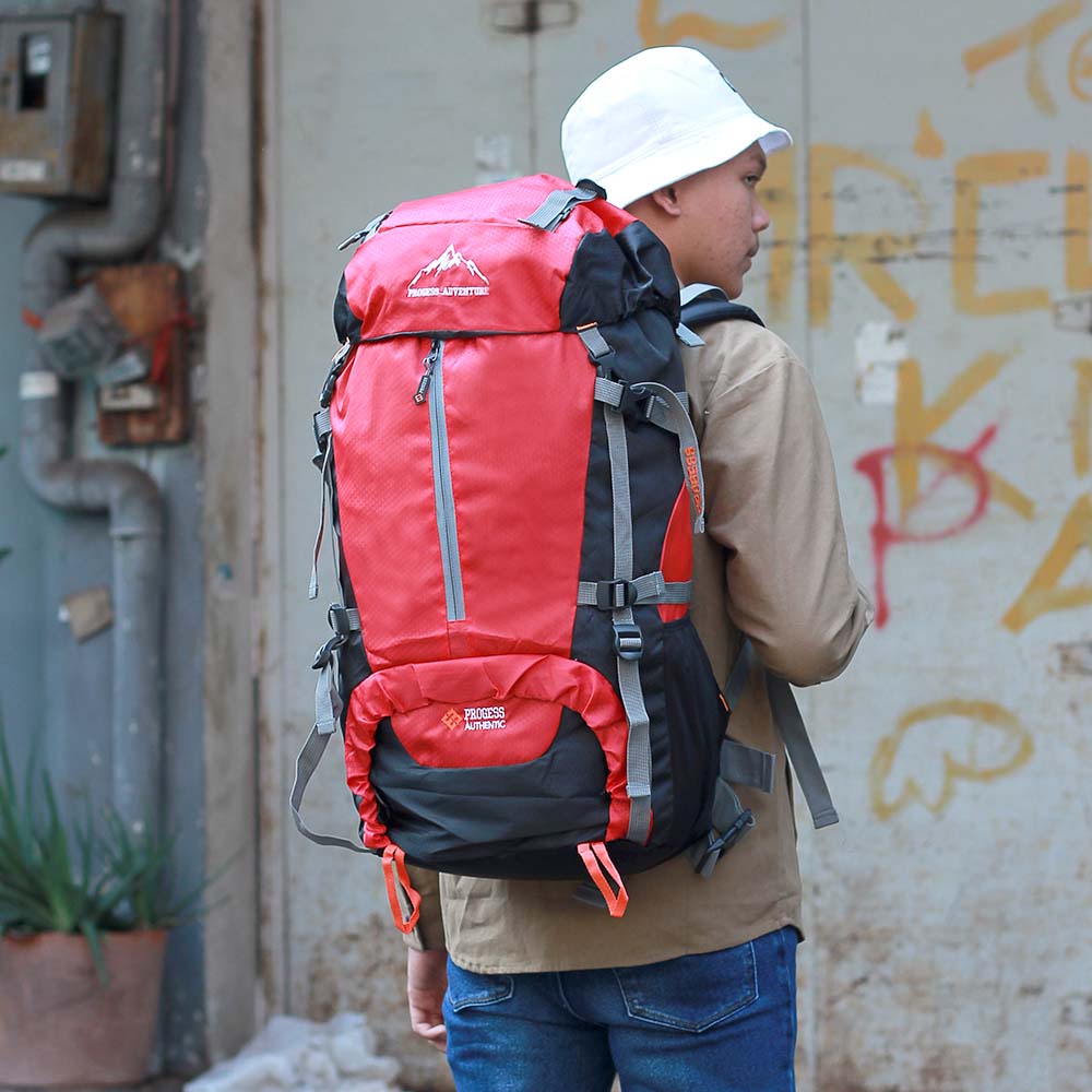 Justrue Lepus Tas Gunung 60 Liter Ransel Keril 60L Merah 120