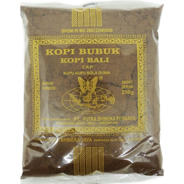 

Kopi Bali Cap Kupu-Kupu Bola Dunia 250 gr