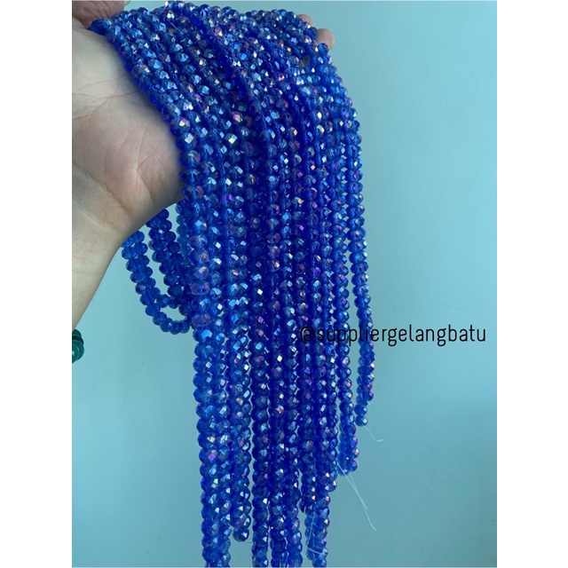 Crystal Ceko 8mm BLUE QUARTZ metallic biru kuarsa metal kristal import