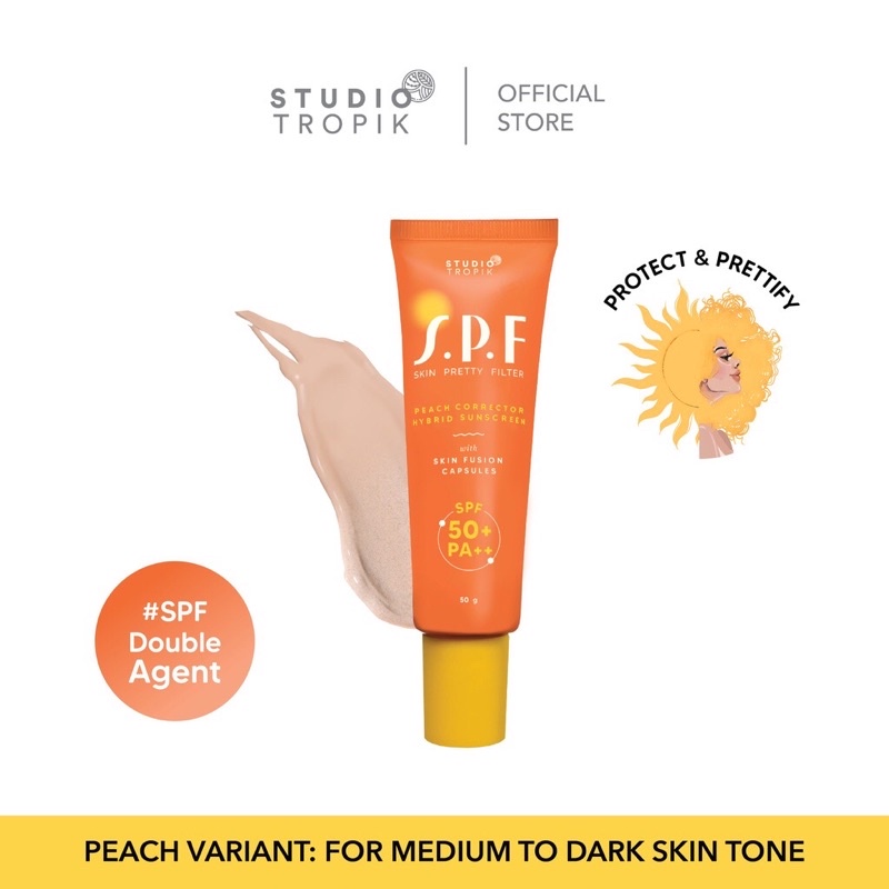 Studio Topik SPF Skin Pretty Filter Sunscreen SPF 50+ PA++ - PEACH DAN MINT SUNSCREEN STUDIO TROPIK