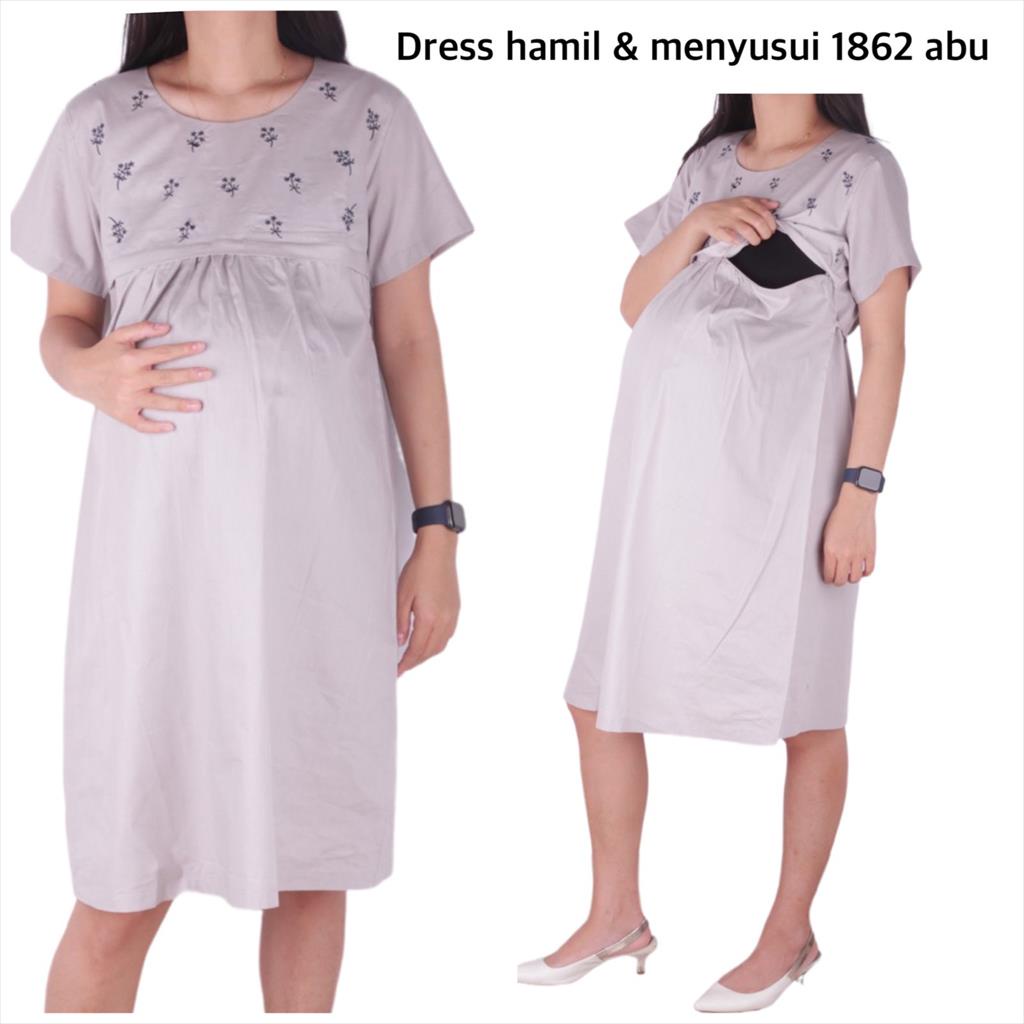 Baju hamil Dress Hamil Menyusui 1862 dress ibu hamil