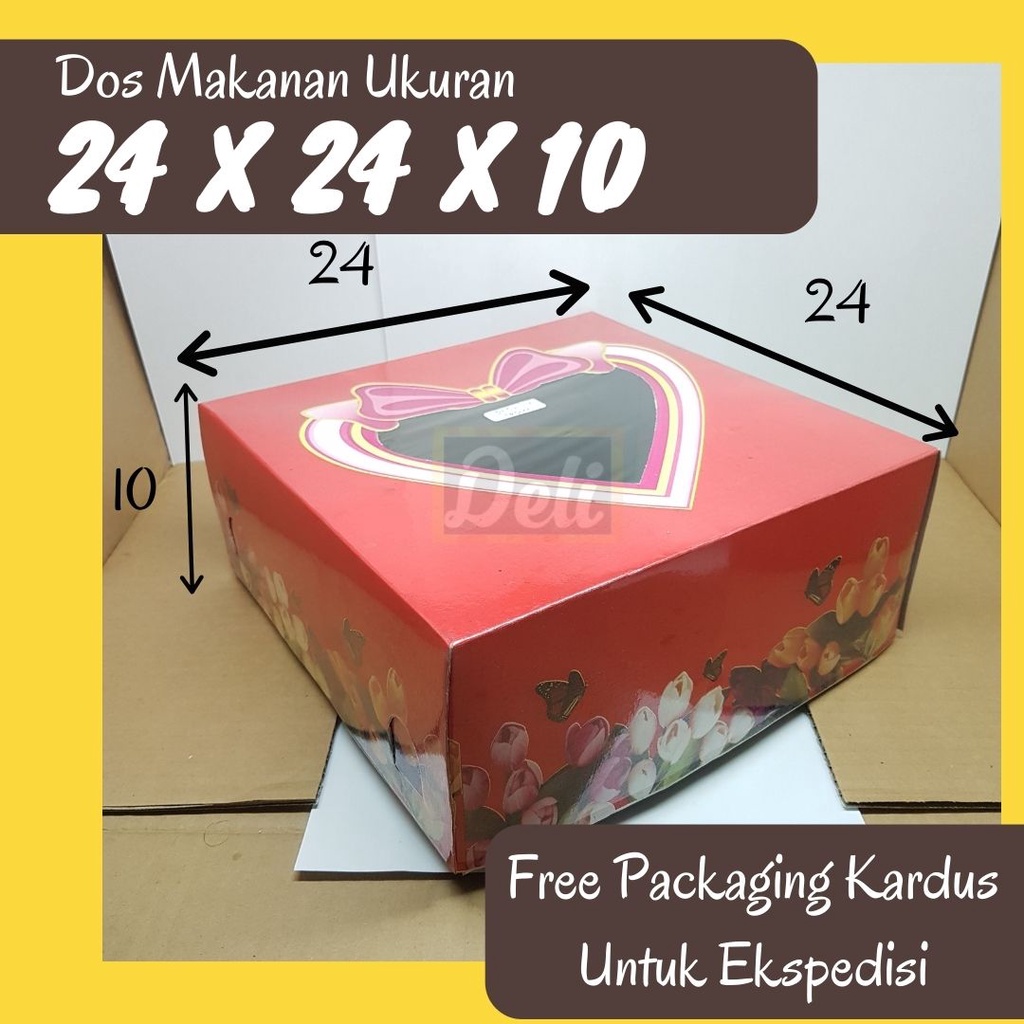 

Dos Tart / Dus Tart / Kotak Kue Tart / Box Kue Hati Pita uk.24x24x10cm