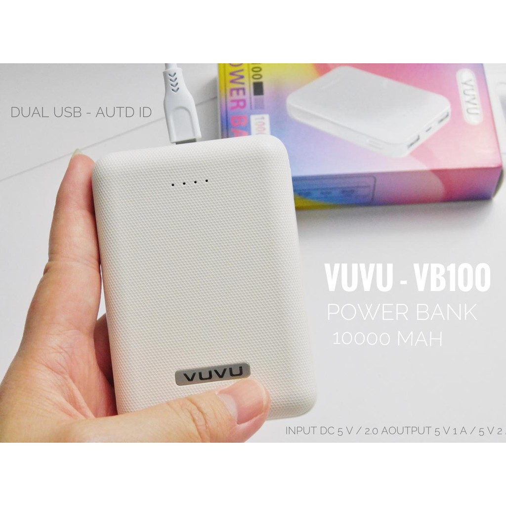 VUVU VB100 Power Bank kapasitas 10000 mAh powerbank + micro cable