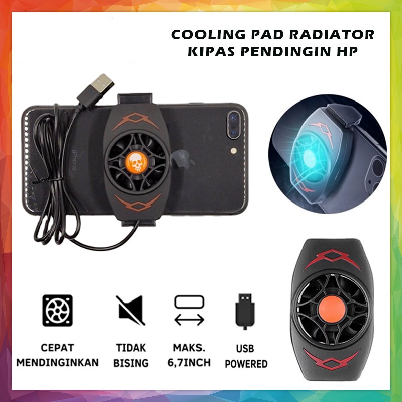 KIPAS ANGIN HP GAMING / KIPAS PENDINGIN HP HANDPHONE USB COOLING FAN PAD X13 / MOBILE PHONE RADIATOR