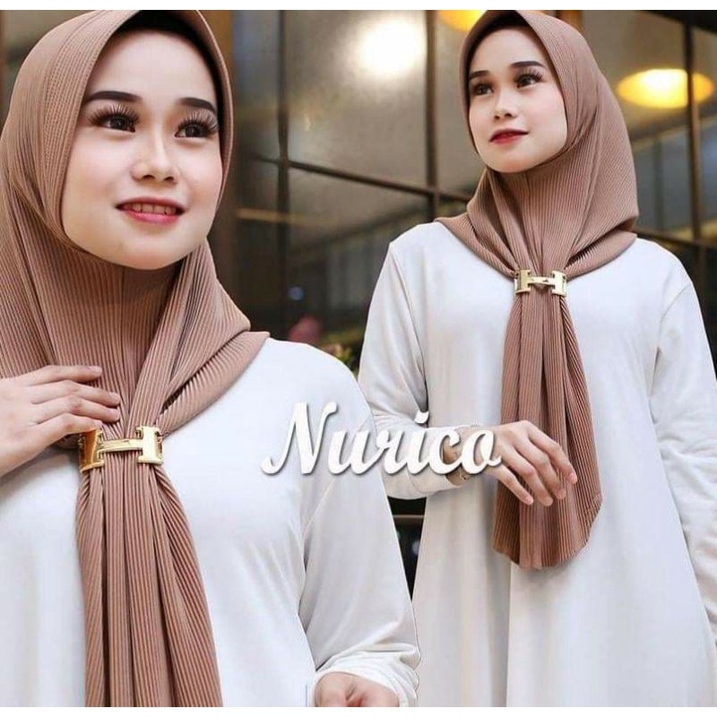 jilbab instan plisket lidi free gesper H