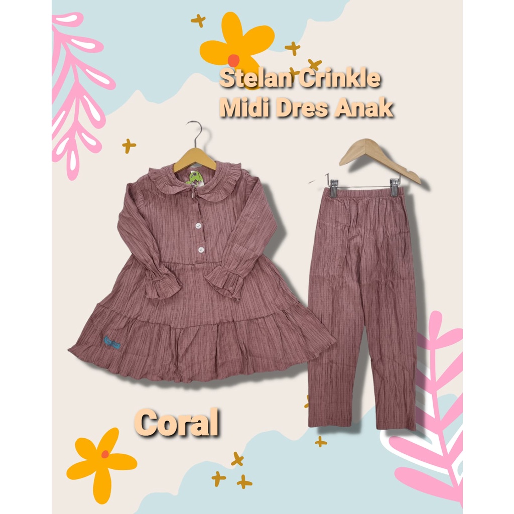 Setelan Anak Perempuan Crinkle Midi