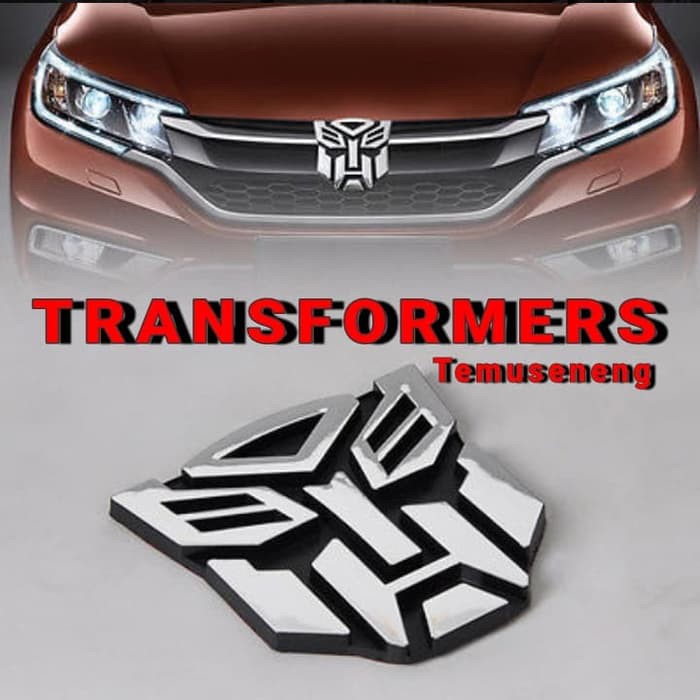 Emblem Mobil Transformers Autobots Logo Chrome 8,5 X 8,5 Cm Stiker 3D