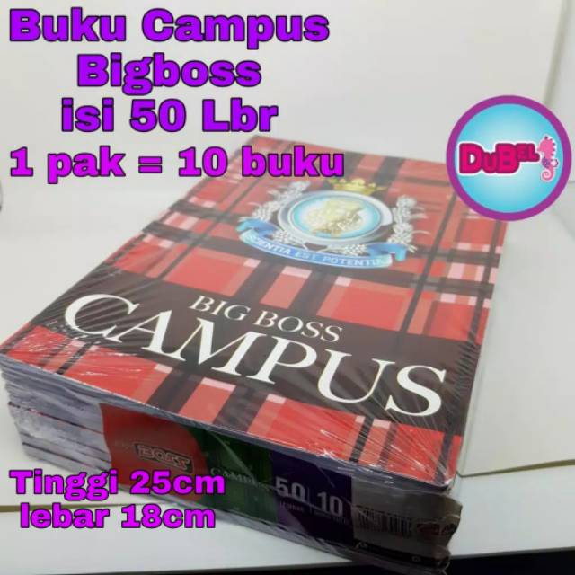 Jual Buku Tulis Campus 50 Lembar / Campus Bigboss 50 Lbr / 1 Pak 10 ...