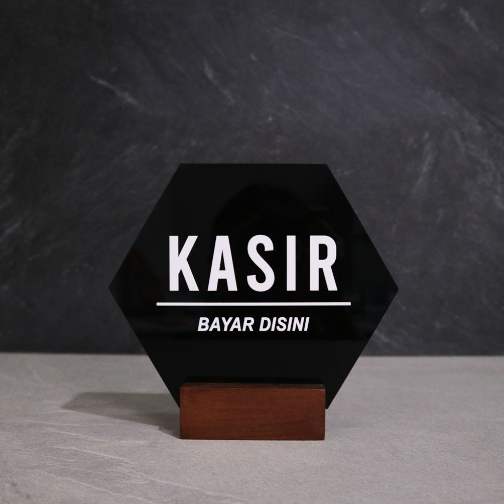 

BKIS Table Sign Akrilik Signage Kasir Papan Meja Cafe Restoran Toko Shop