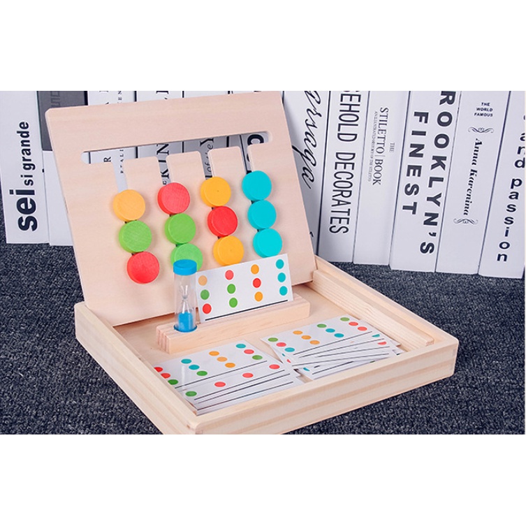 Mainan Edukasi Wooden FOUR COLOR GAMES / Mainan Montessori Toys Anak / Papan Cocok Warna 4 Bulat Besar / Mainan Susun Urutan Warna Bentuk