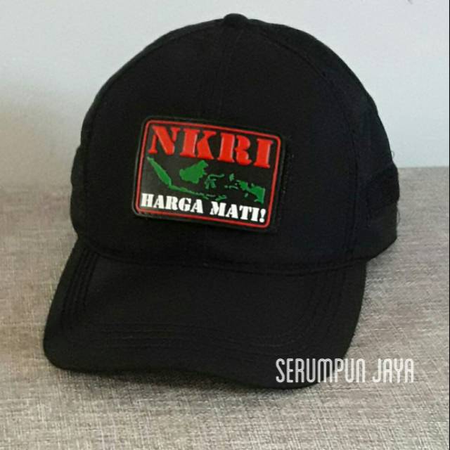 TOPI NKRI - TOPI NKRI HARGA MATI VELCRO HITAM + PATCH