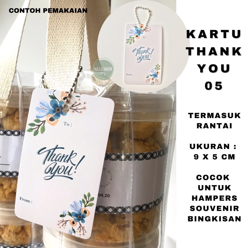 Kartu thank you card 05 flower set lengkap ecer