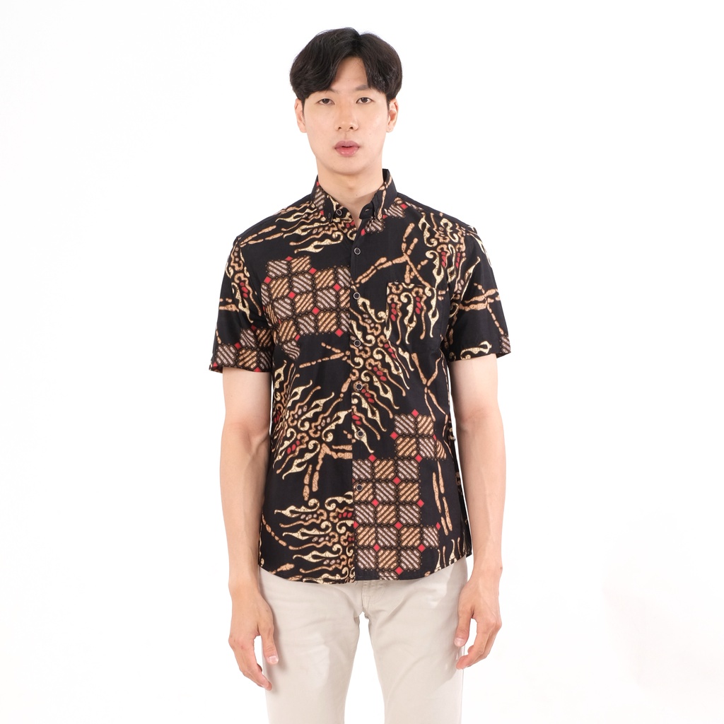 SANVANINA Kemeja Batik Premium Lengan Pendek Slim Fit Kayana | E-7017