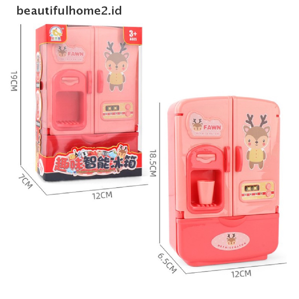 (Beautifulhome2.Id) 1 Set Mainan Kulkas Mini Untuk Anak Bermain Peran