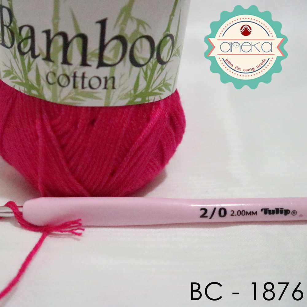 Benang Rajut Katun Bambu / Bamboo Cotton Yarn 1 - 1876 Pink Fushcia