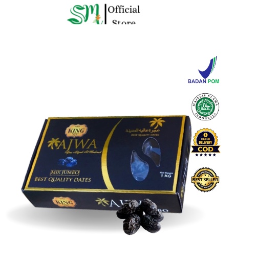 

Kurma Ajwa Super Kurma Nabi Asli Madinah Prince Dates 1kg kemasan Dus box