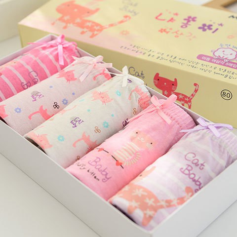 ( 1 set 5 pcs) Set Celana dalam anak laki-laki/perempuan import dengan kotak bahan katun