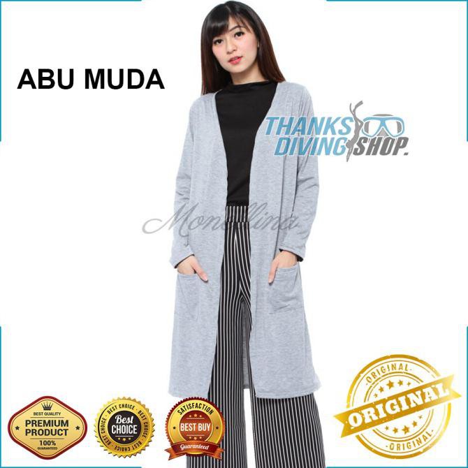 Xhgw Long Cardigan Wanita Lengan Panjang Outer Wanita Outer Pantai - Abu Monyet, L Mxvj