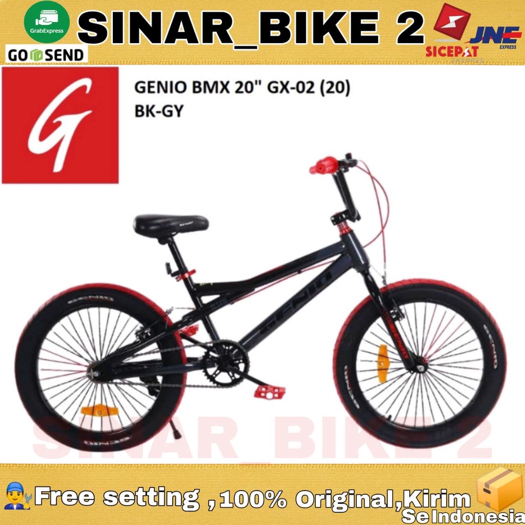 Sepeda Anak BMX Genio GX-02 Ukuran 20 Inch Ban Jumbo List Warna